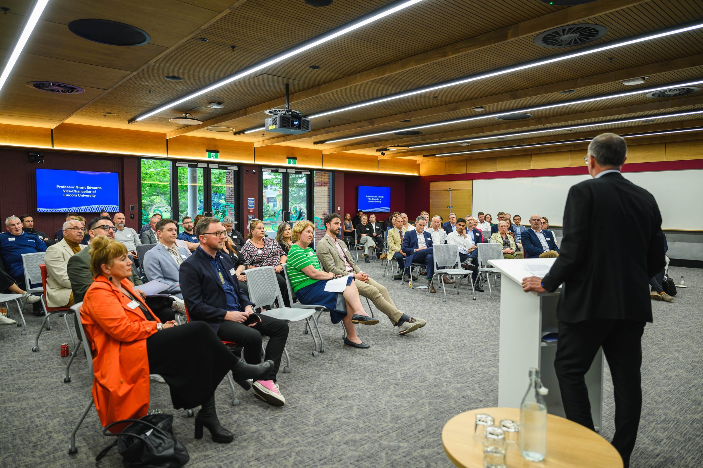 An audience seated in a lecture theatre at the strategy launch